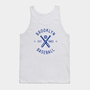 Retro Brooklyn Baseball Stamp Logo (Blue) Tank Top